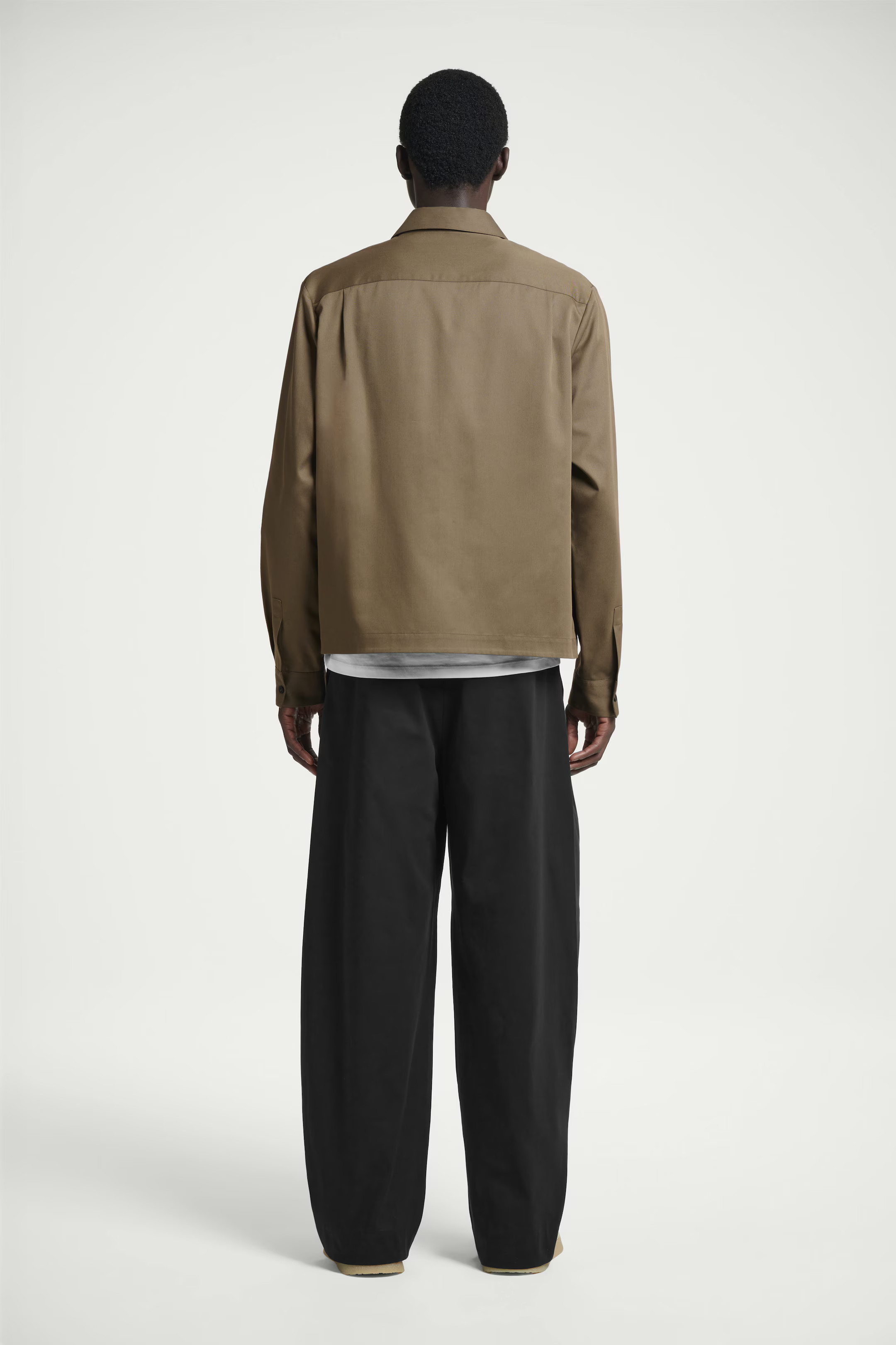ZIP-UP TWILL OVERSHIRT - KHAKI | COS (AU)