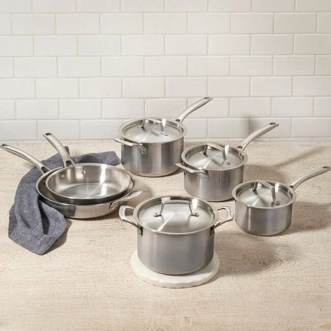 Essential Stainless Steel 10-Piece Cookware Set | Le Creuset