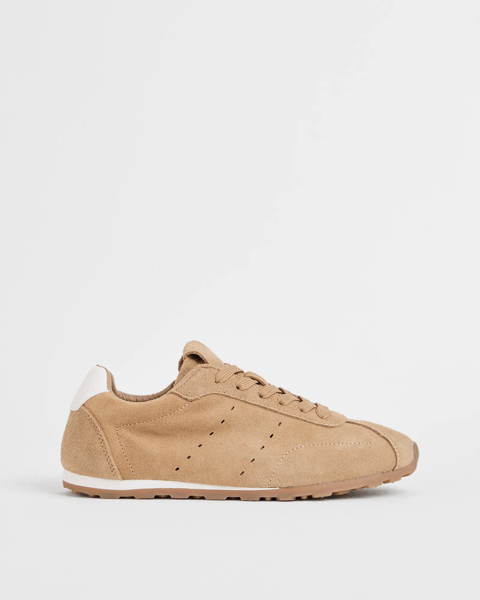 Genuine Suede Sneaker - Tianna - Chestnut Suede | Target AU