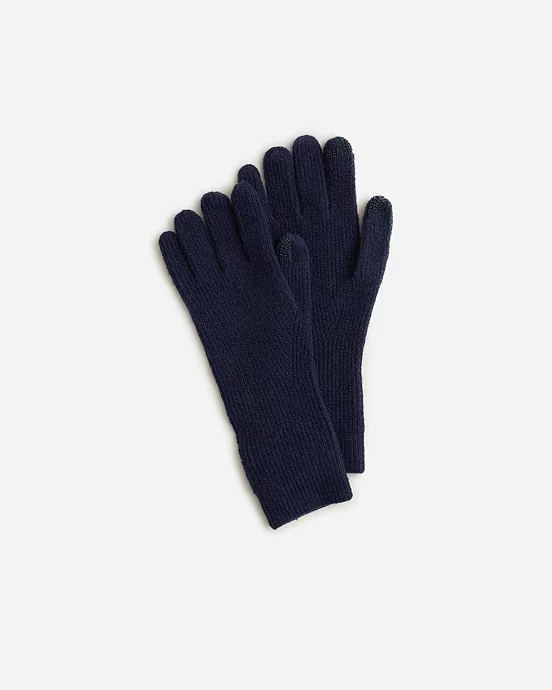Ribbed tech-touch gloves in Supersoft yarn | J.Crew US