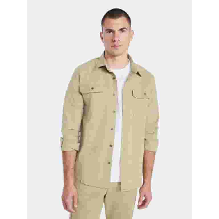 Free Assembly Men's Two Pocket Woven Shirt with Long Sleeves, Sizes S-3XL | Walmart (US)