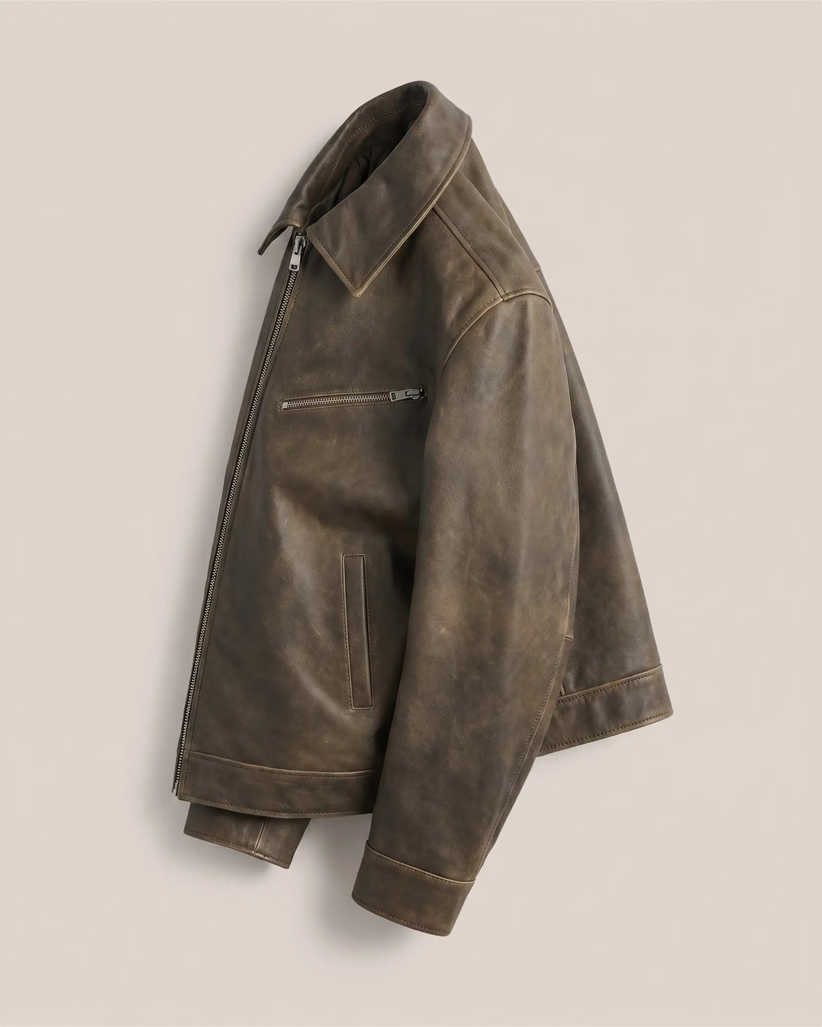 100% Leather Oversized Bomber Jacket | Quince