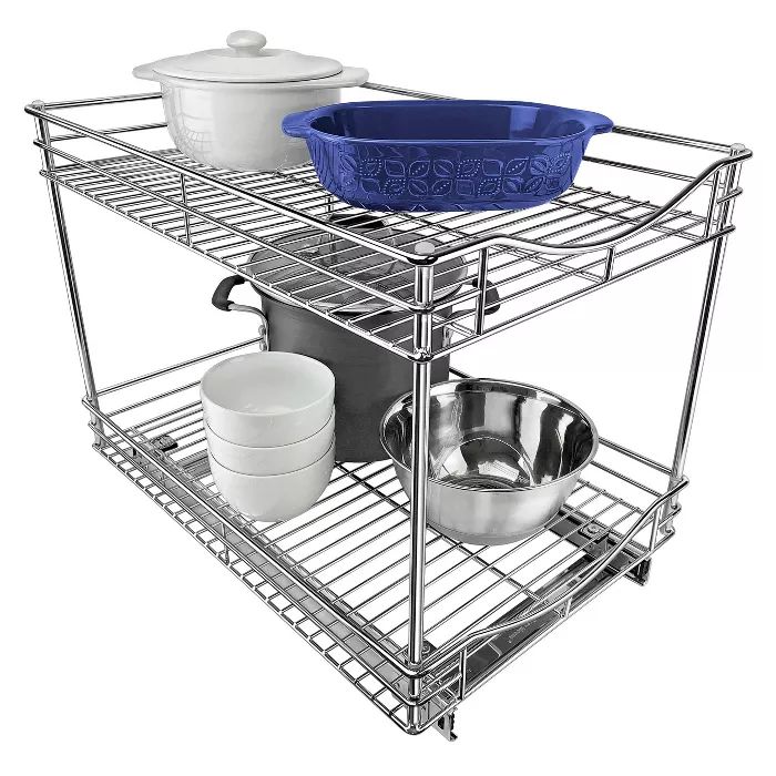 Lynk Professional 14" x 21" Slide Out Double Shelf - Pull Out Two Tier Sliding Under Cabinet Orga... | Target