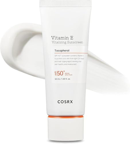 COSRX Vitamin E Vitalizing Sunscreen,SPF 50 Broad Spectrum Face Sunscreen, Lightweight, Non-Stick... | Amazon (US)
