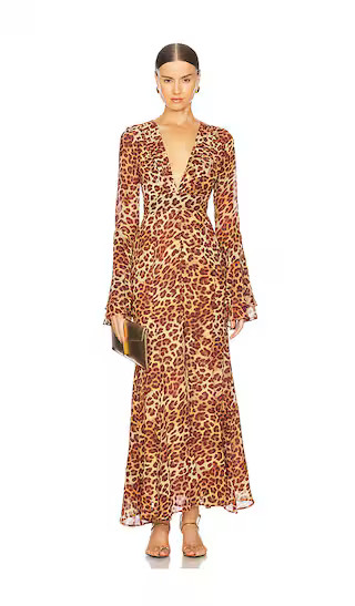 Runaway The Label Sari Maxi Dress in Brown. - size M | Revolve Clothing (Global)