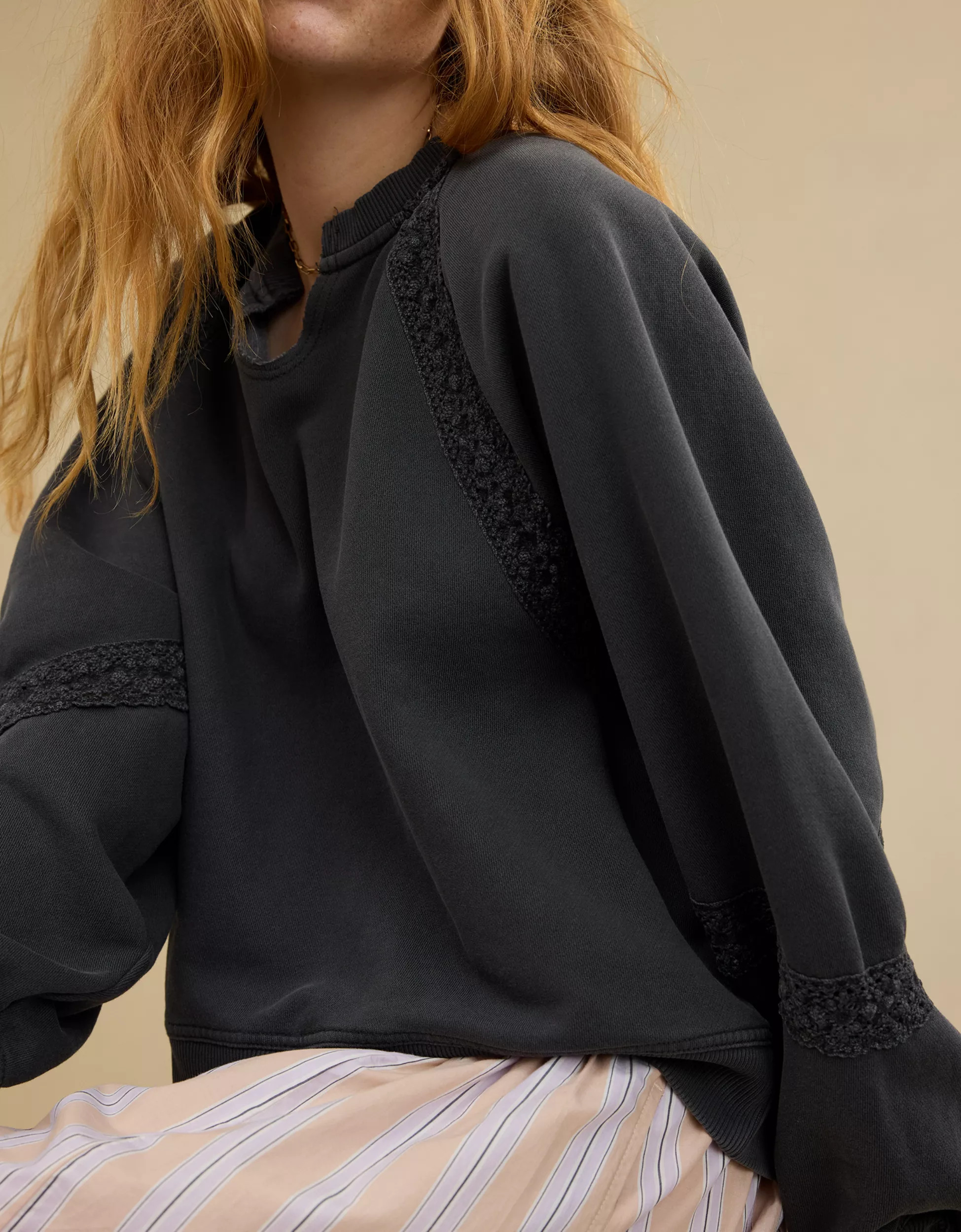 Aerie Hey Crochet Sweatshirt | Aerie