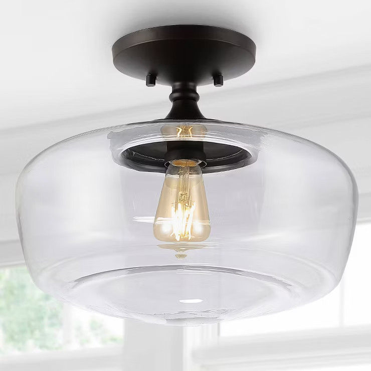 4" LED Glass/Iron Farmhouse Modern Flush Mount - JONATHAN Y | Target