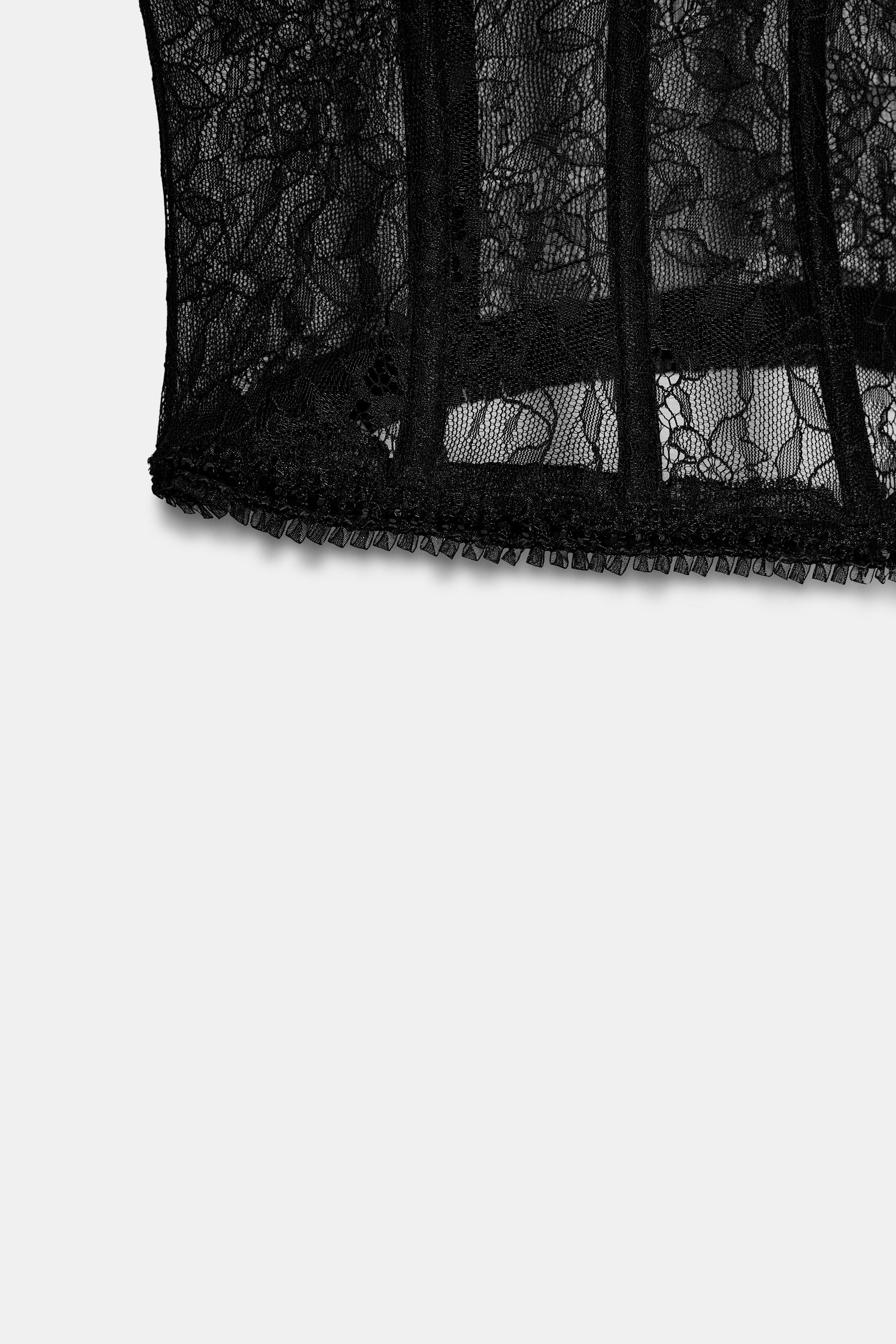 CORSETRY-INSPIRED LACE TOP | Zara UK