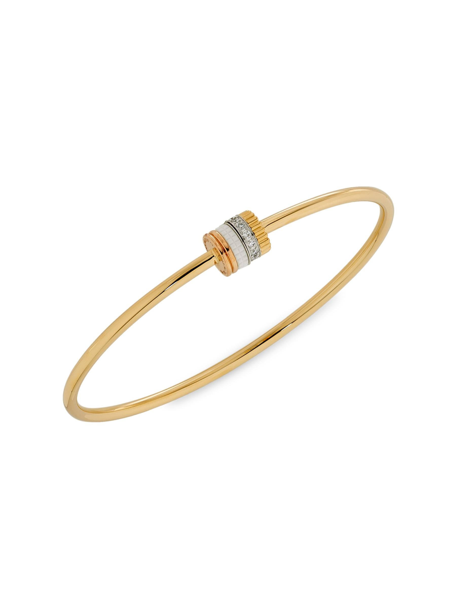 Quatre White Edition Tri-Tone 18K Gold, HyCeram & 0.11 TCW Diamond Bangle | Saks Fifth Avenue (UK)