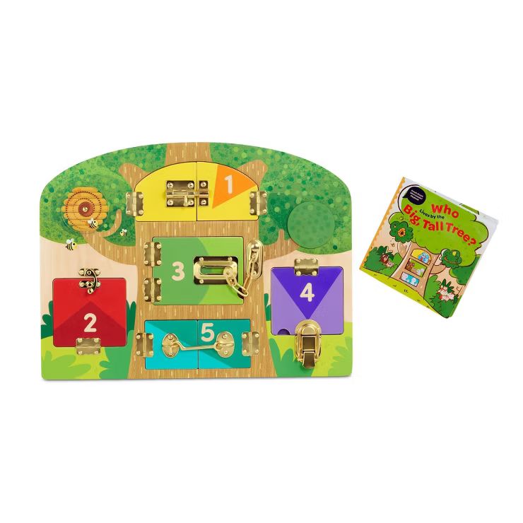 Battat Education Knock-Knock Who's Inside? Lock & Latch Board | Target