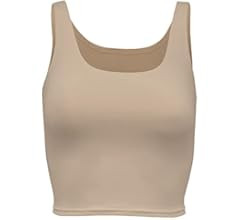 Almere Women's Double-Lined, Contour Tank Top, Sleeveless Crop Tank, Basic Tank Style Buttery Smooth | Amazon (US)