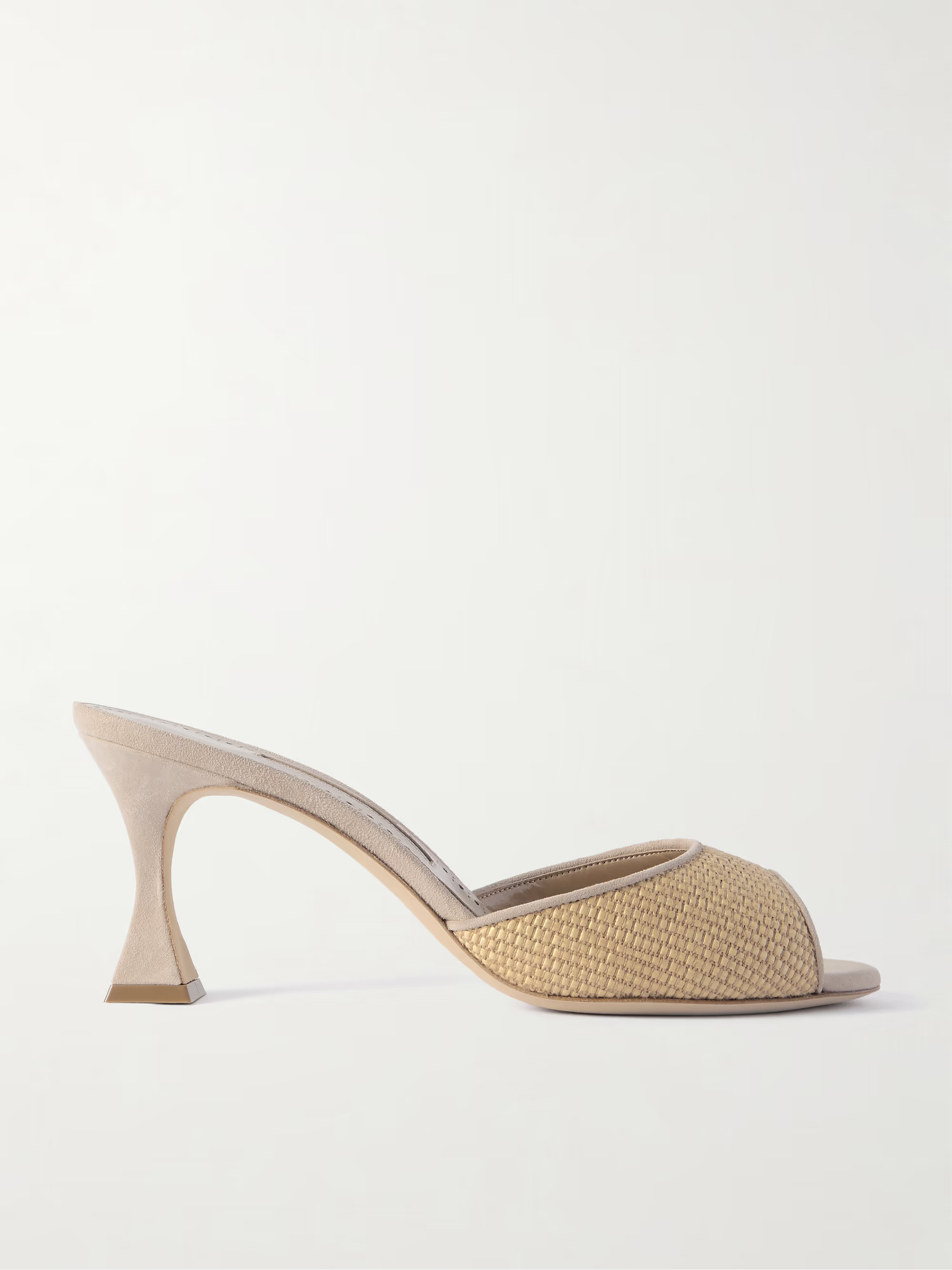 Jadara 70 suede-trimmed raffia mules | NET-A-PORTER (UK & EU)