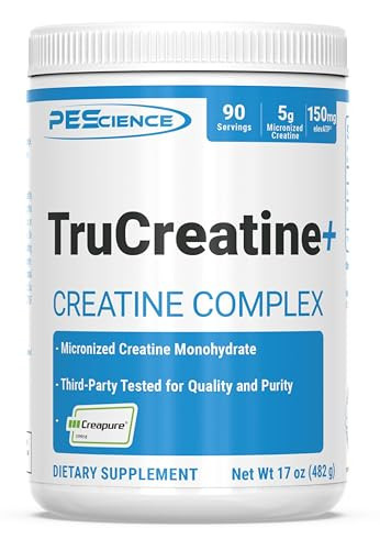 PEScience TruCreatine+ Creapure Creatine Monohydrate Powder, Micronized Creatine with ElevATP, 5g Per Serving, for Men & Women, Supports Muscle Growth, Strength & Recovery, 90 Servings | Amazon (US)