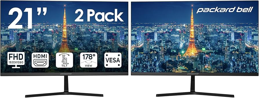 Packard Bell airFrame 21" FHD Monitor, 1920x1080, Ultrawide, VESA Mount, Tilt Adjust, HDMI/VGA, S... | Amazon (US)