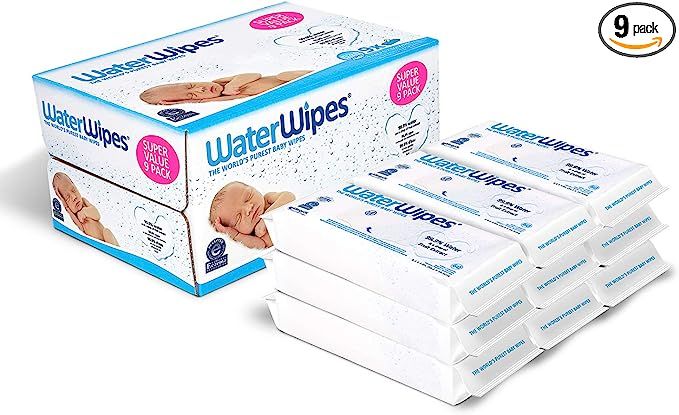 Baby Wipes, WaterWipes Sensitive Baby Diaper Wipes, 99.9% Water, Unscented & Hypoallergenic, for ... | Amazon (US)