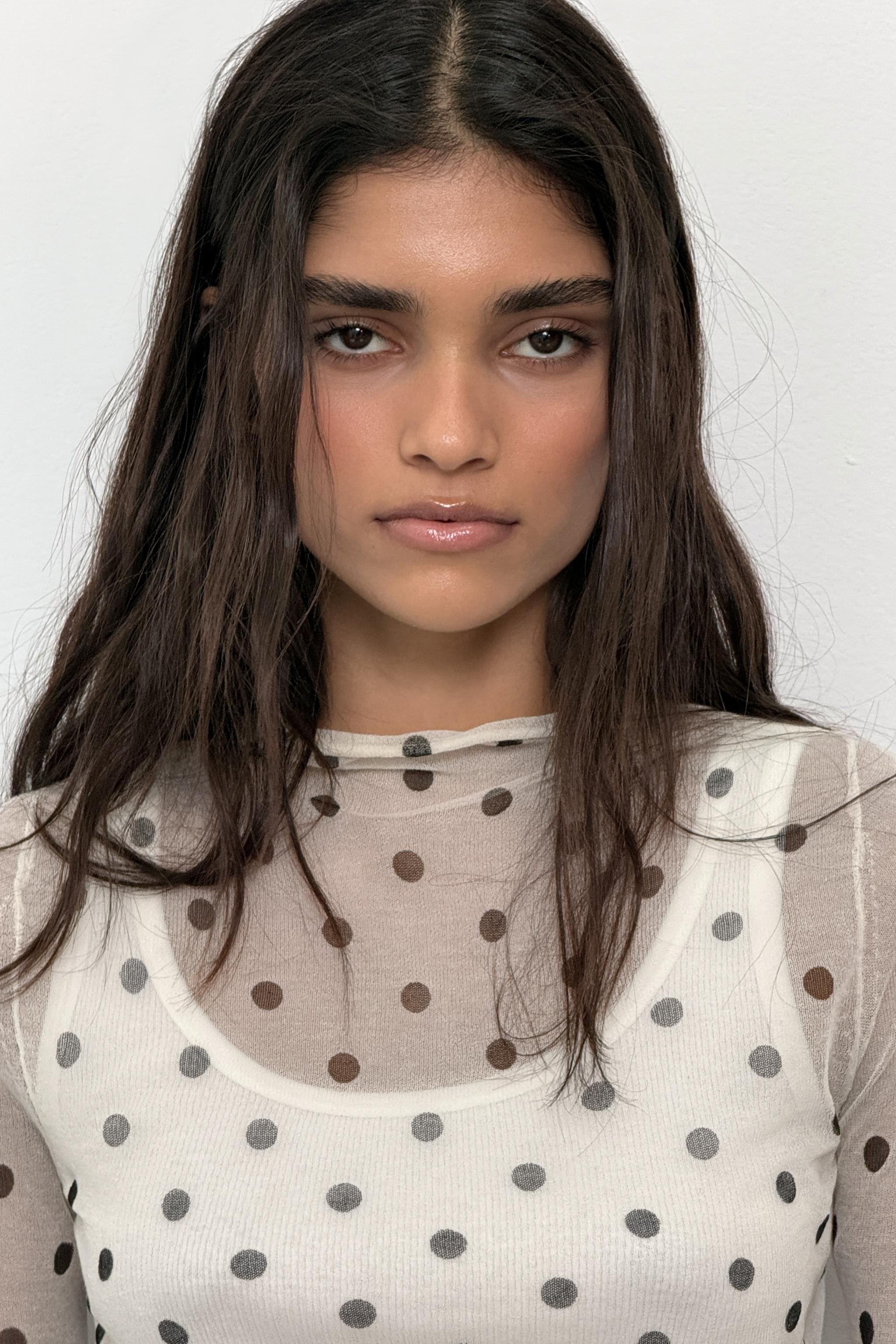 SHEER POLKA DOT KNIT TOP | Zara US