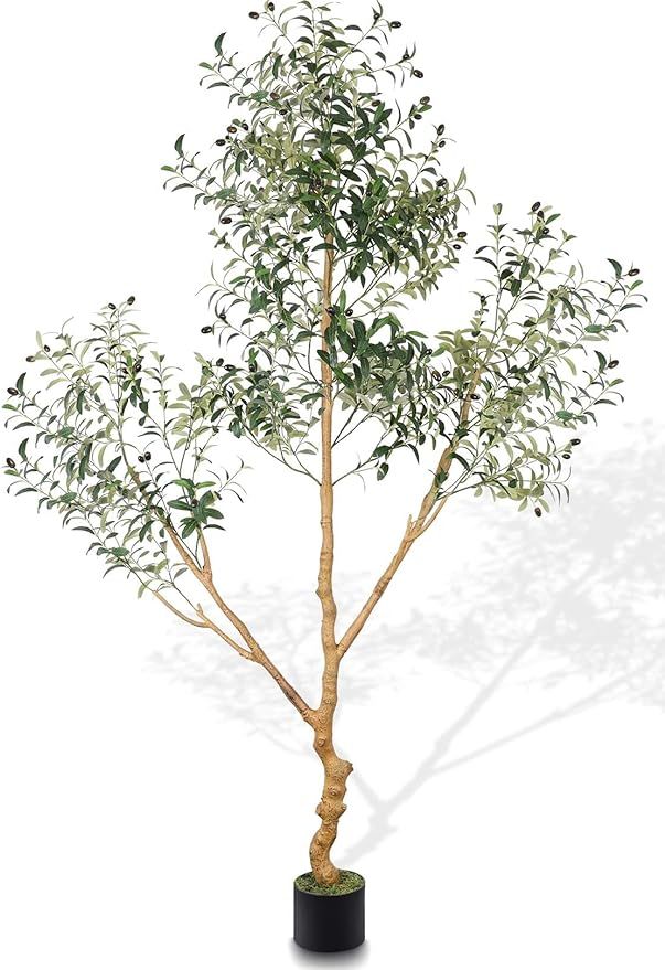 Panlaolao Tall Faux Olive Tree 7ft Plus(84'') Fake Olive Plant in Pot Realistic Silk Tree  with G... | Amazon (US)