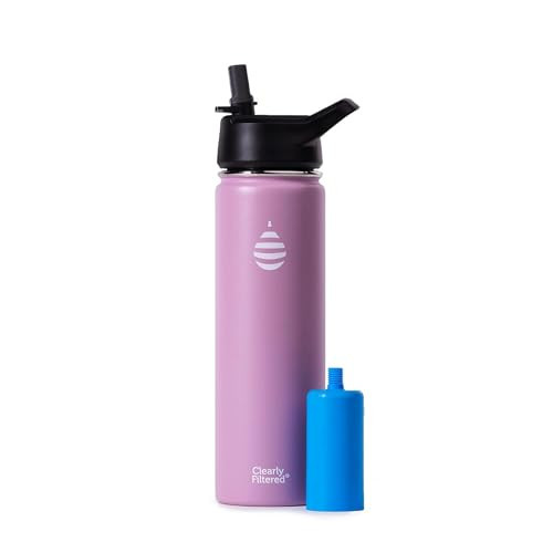 Clearly Filtered 20oz Water Bottle/Targets 220+ Contaminants/Double-Wall Insulated Stainless Steel Filtered Water Bottle BPA/BPS-Free Phthalate-Free Filters Fluoride Lead Chlorine (Pink) | Amazon (US)
