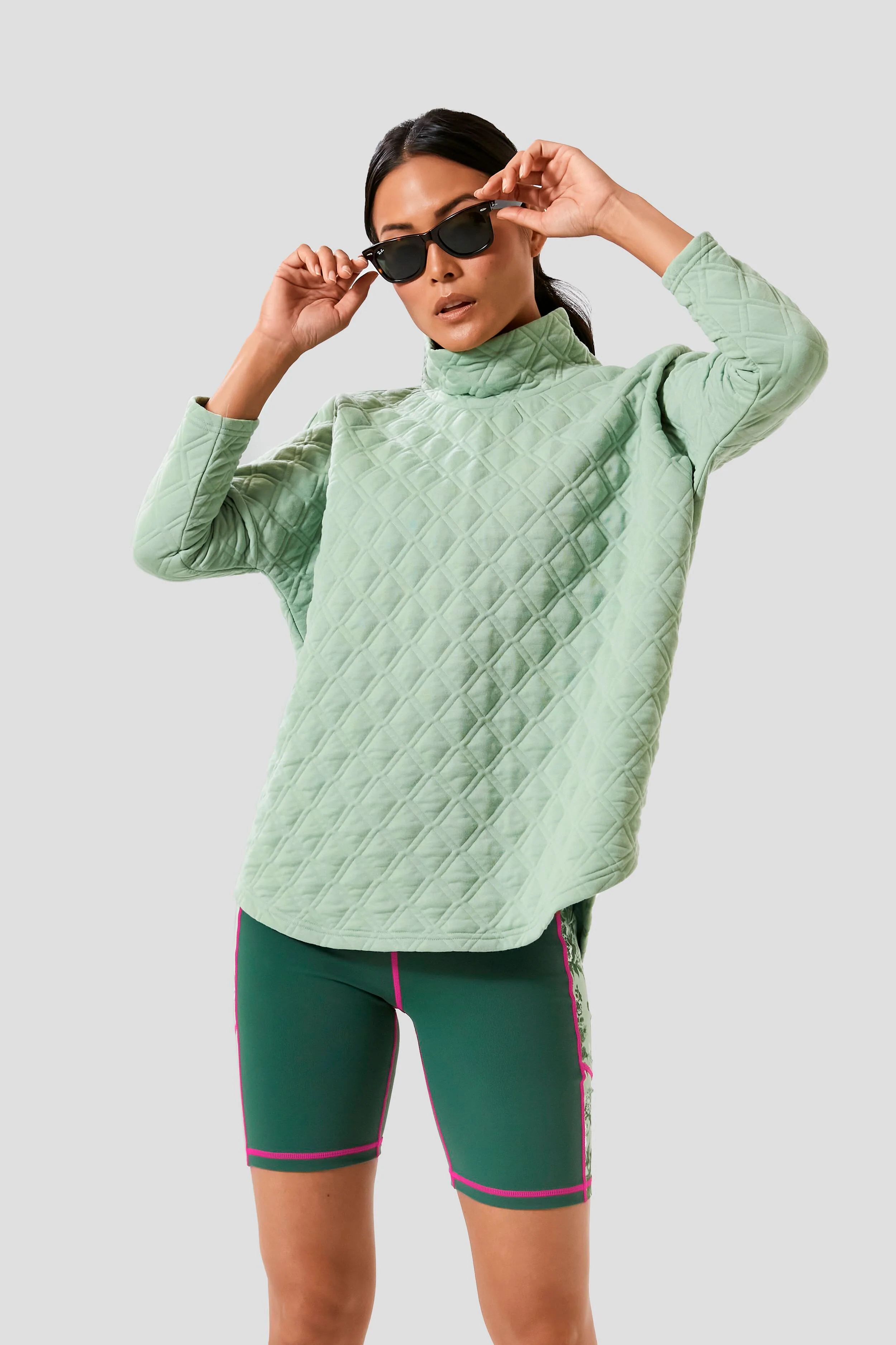 English Ivy Quilted Funnel Neck Pullover | Tuckernuck (US)