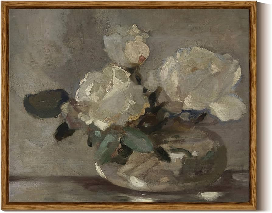 InSimSea Vintage Flower Canvas Wall Art with Holder Framed Wall Decorations, Mid Century Modern W... | Amazon (US)