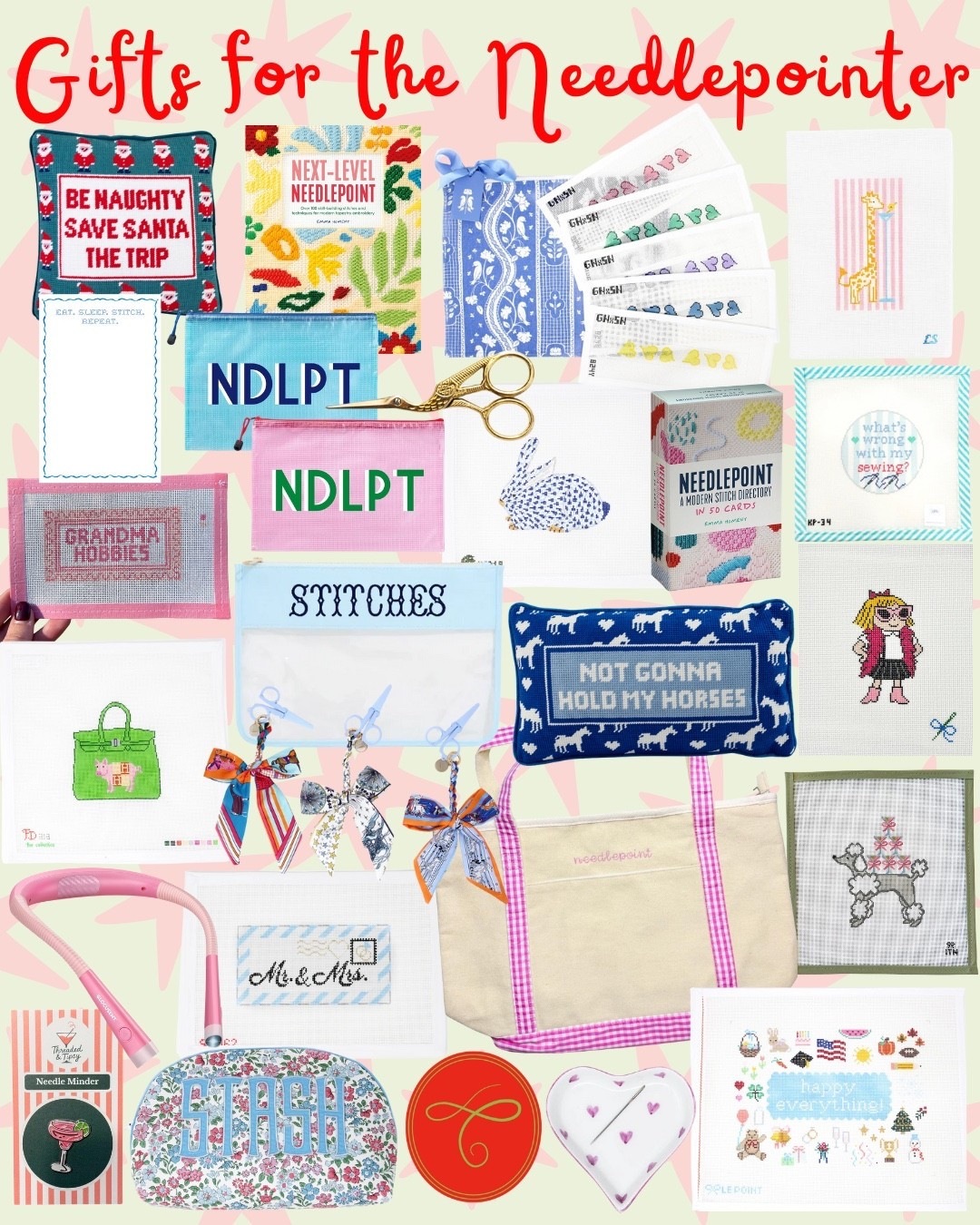 NEEDLEPOINT GIFTS 🪡🎁

Needlepoint gift, gifts for needlepointers, stitch gifts, needlepoint gift, gift guide for needlepoint, needlepoint gift guide, CapsuleByCoCo 

#LTKGiftGuide #LTKHoliday