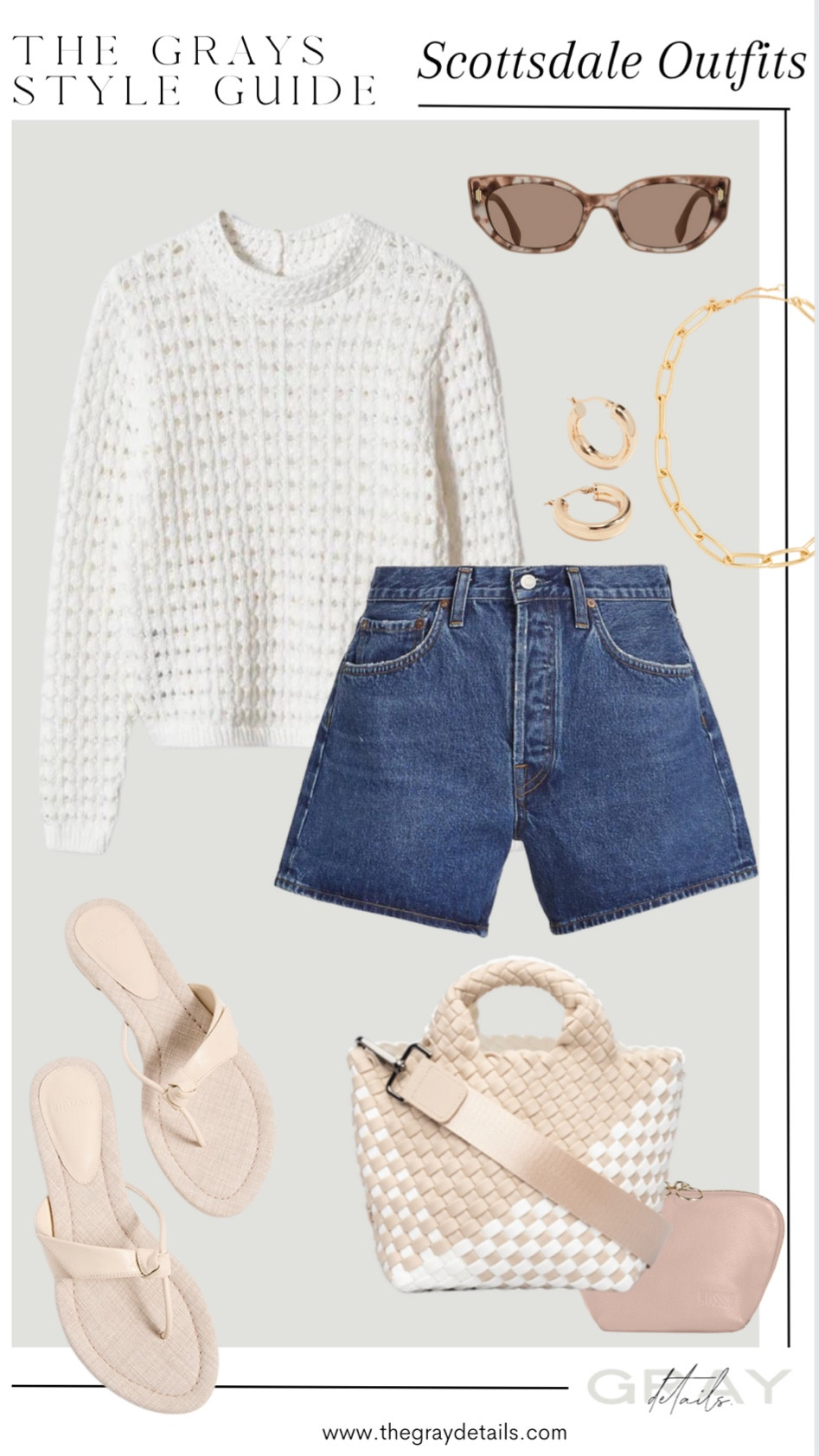 Scottsdale outfit idea

Lightweight sweater
Jean shorts
Tote bag
Sandals 

#LTKtravel #LTKstyletip #LTKFind