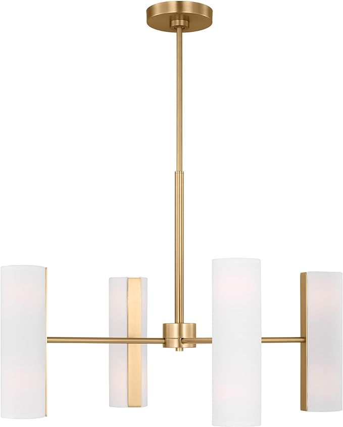 Scott Living Capalino Modern 8-Light Indoor dimmable Large Chandelier in Satin Brass Gold Finish ... | Amazon (US)