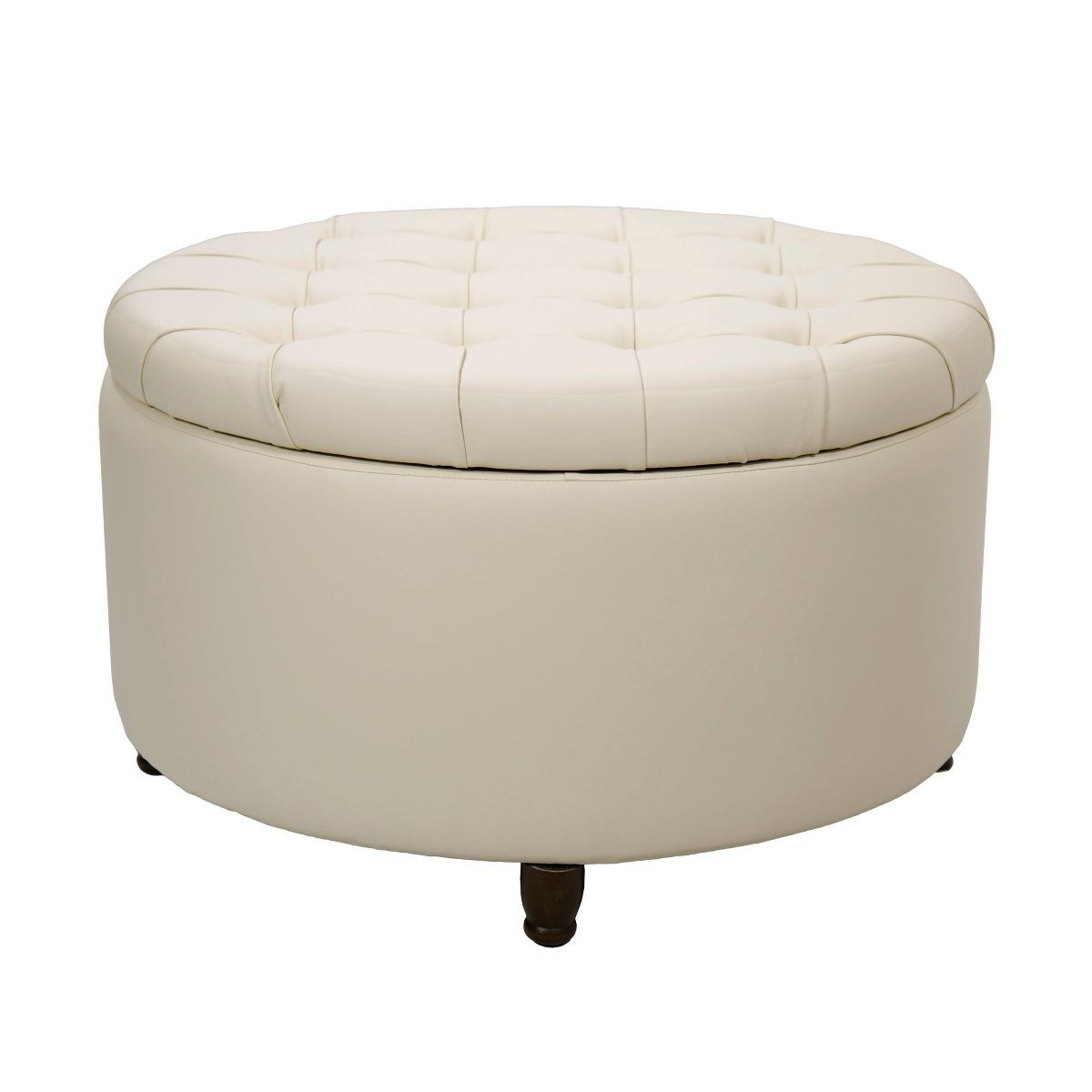 Large Round Tufted Storage Ottoman with Lift Off Lid - WOVENBYRD | Target