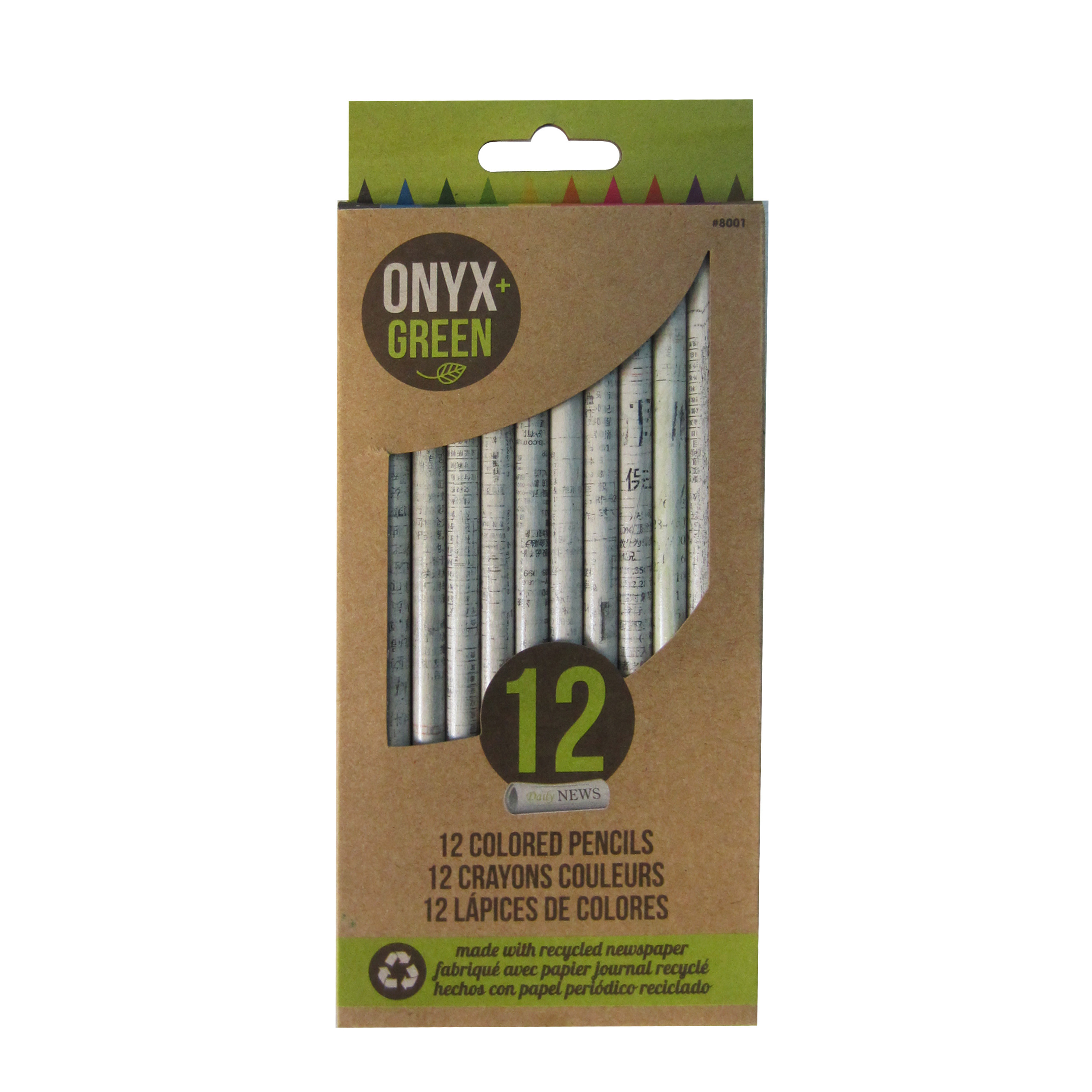 Onyx and Green Recycled Newspaper Colored Pencils | Grove