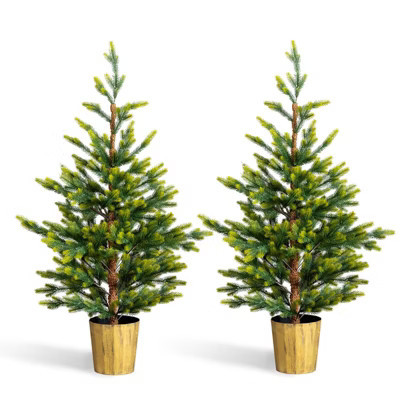 2 Pack 4FT Artificial Green Christmas Tree with Pot Stand Holiday Decoration | Target