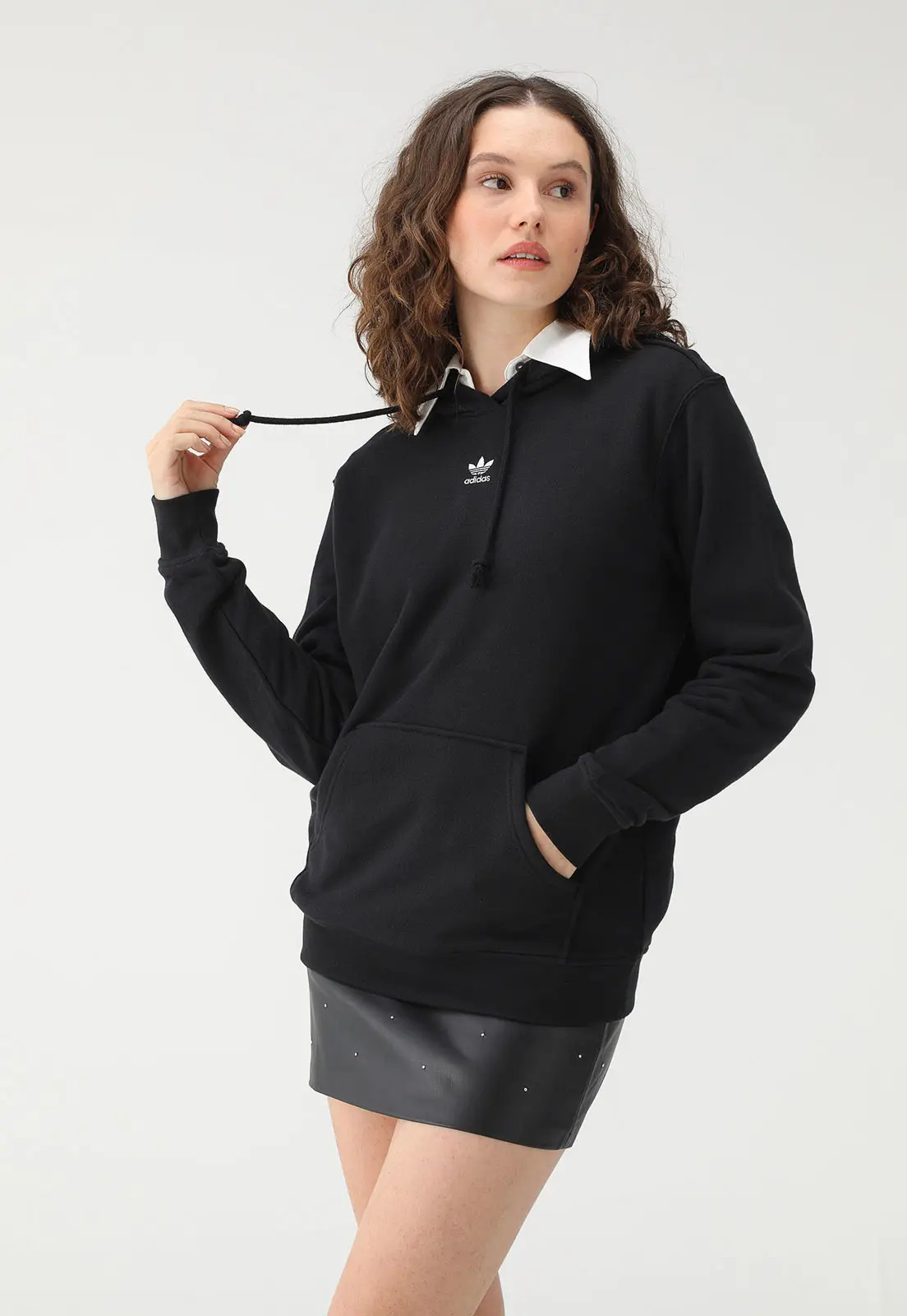 Blusa de Moletom Flanelada Fechada adidas Originals Logo Preta | Dafiti (BR)