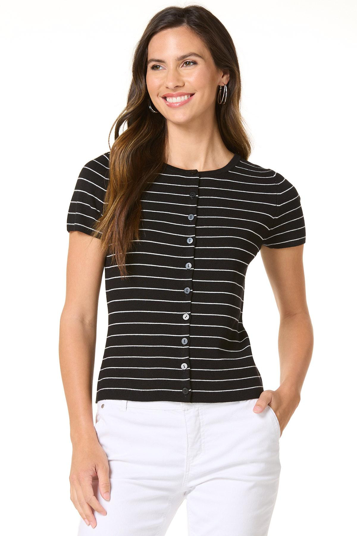 Stripe Button Down Sweater | Cato Fashions