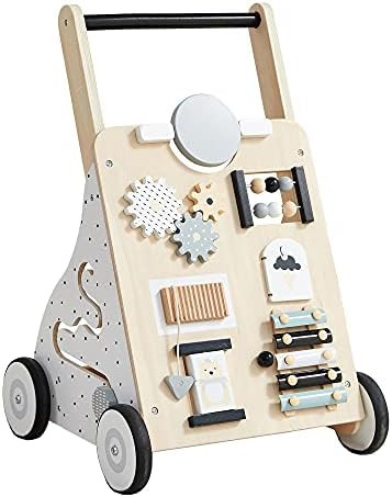 Asweets Wooden Baby Walker Push and Pull Learning Activity Walker for Boys and Girls Sit to Stand Le | Amazon (US)