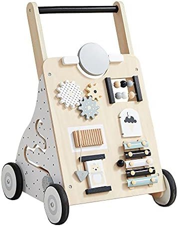 Asweets Wooden Baby Walker Push and Pull Learning Activity Walker for Boys and Girls Sit to Stand Le | Amazon (US)