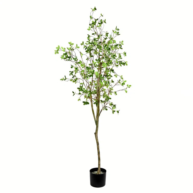 Artificial Milan Leaf Tree in Pot | Wayfair North America