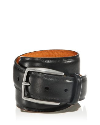 The Men's Store at Bloomingdale's Men's Brushed Nickel Buckle Italian Leather Belt - Exclusive | ... | Bloomingdale's (AU)
