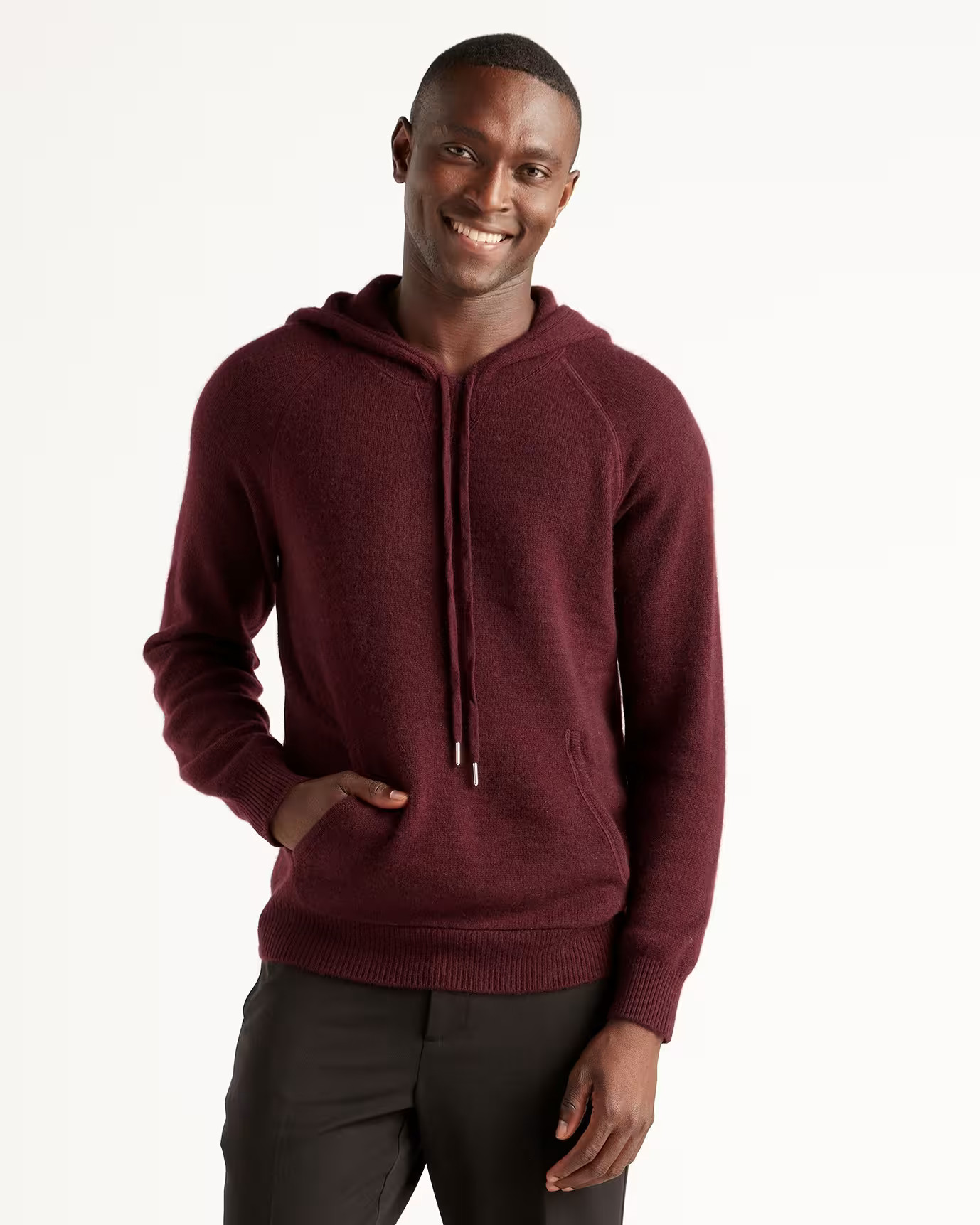 Mongolian Cashmere Pullover Hoodie in Rich Burgundy | Quince