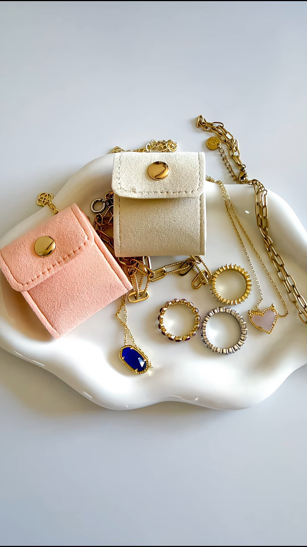These mini jewelry bags are ideal for storing rings and necklaces while traveling. Small and compact and very inexpensive.

#LTKSeasonal #LTKHome #LTKTravel #LTKSaleAlert