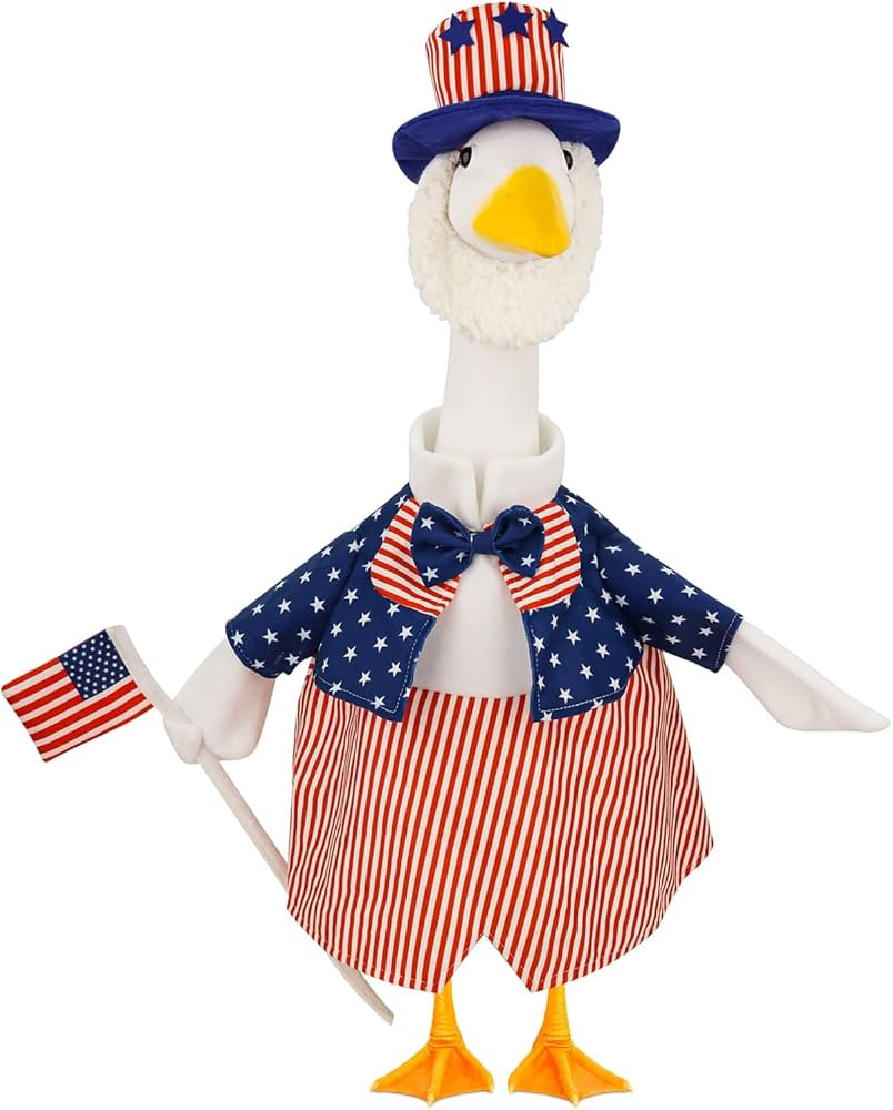 4th of July Porch Goose Outfits Set for 23'' Lawn Goose Clothes Patriotic Yard Goose Costume for ... | Amazon (US)