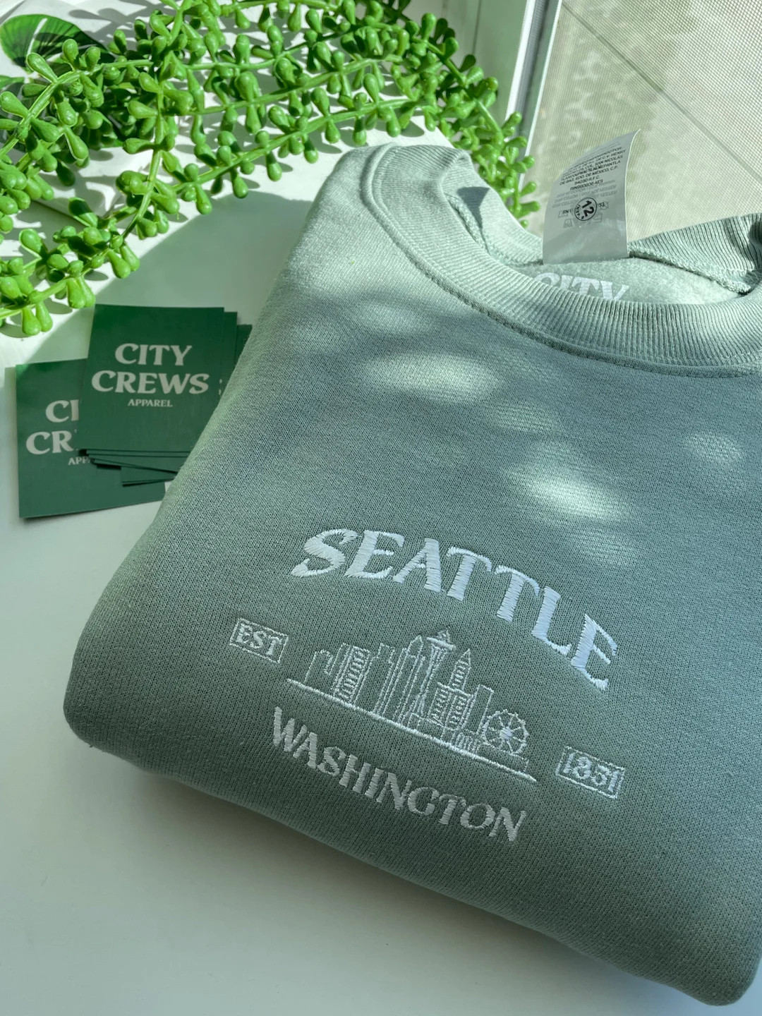 Seattle Embroidered Sweatshirt Seattle Sweater Seattle - Etsy | Etsy (US)