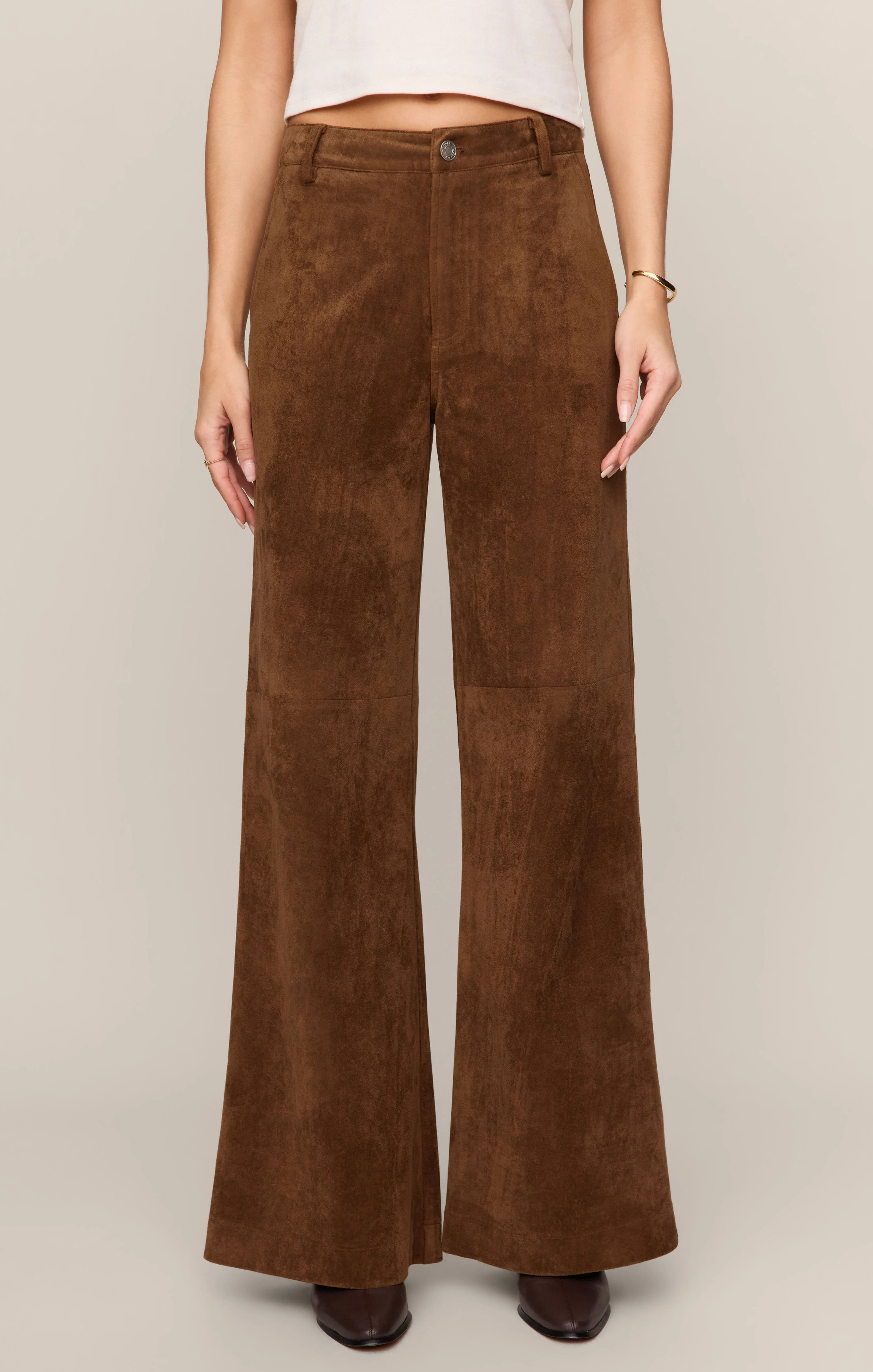 Cecile Faux Suede Wide Leg Pant Saddle Suede / Size 28 | Z Supply