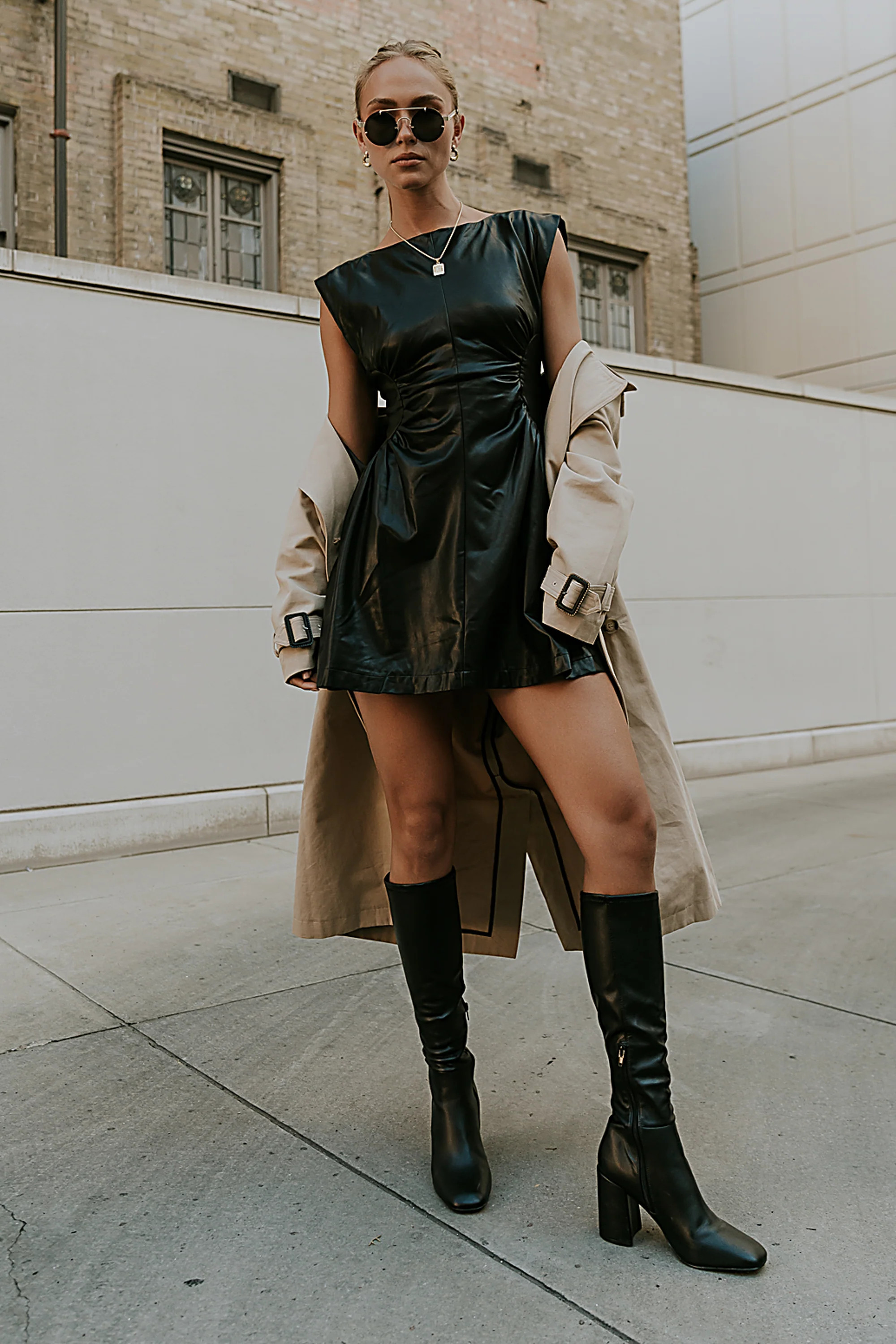 Xiomara Vegan Leather Mini Dress | Böhme US