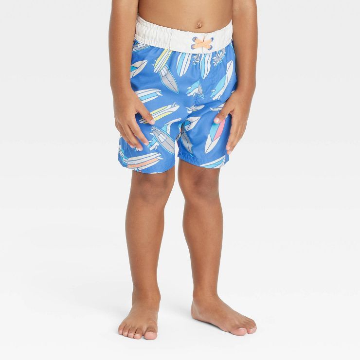 Toddler Boys' Surfboard Swim Shorts - Cat & Jack™ Blue | Target