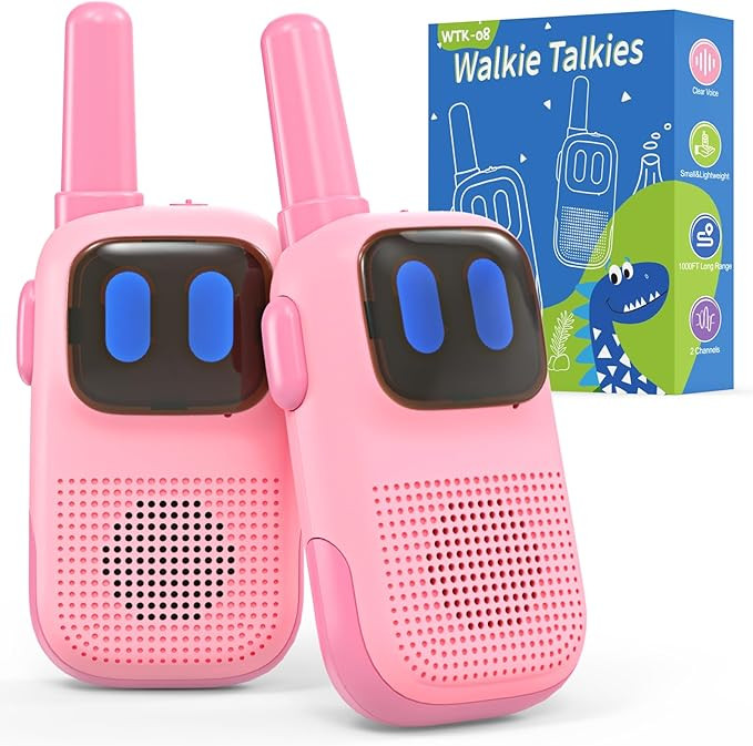 Toys for 3-12 Year Old Boys Girls, Walkie Talkies for Kids 2 Channels 2 Way Radio Toy…, Pink, W... | Amazon (US)