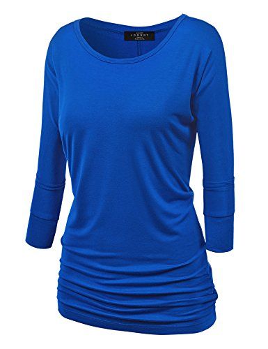 Made By Johnny WT822 Womens 3/4 Sleeve With Drape Top XXXL Royal_Brite | Amazon (US)