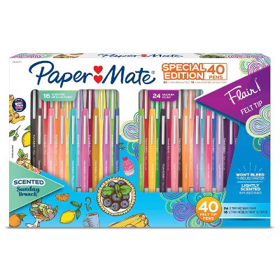 Paper Mate Flair 40pk Felt Tip Pens 0.7mm Scented Multicolored | Target