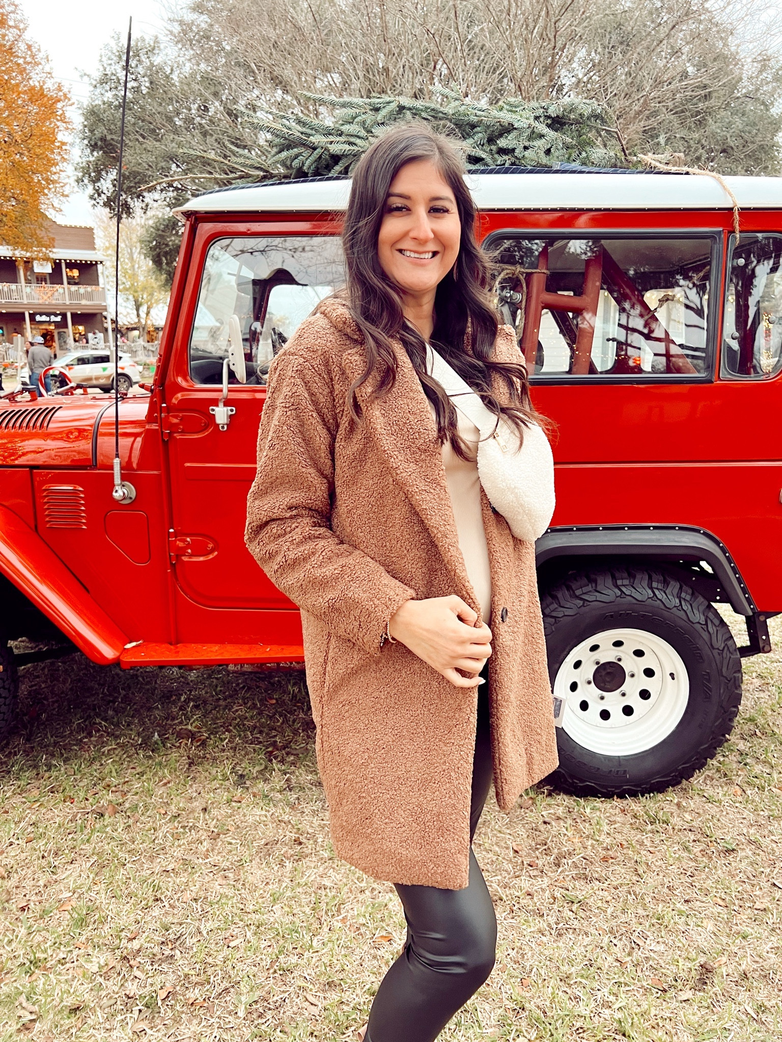 I love this teddy coat! I have it in 2 colors. The leggings are maternity and faux leather at a good price.  I was about 4 months pregnant here.


Holiday outfits. Christmas. Fall outfits. Maternity.

#LTKSeasonal #LTKfindsunder100 #LTKHoliday