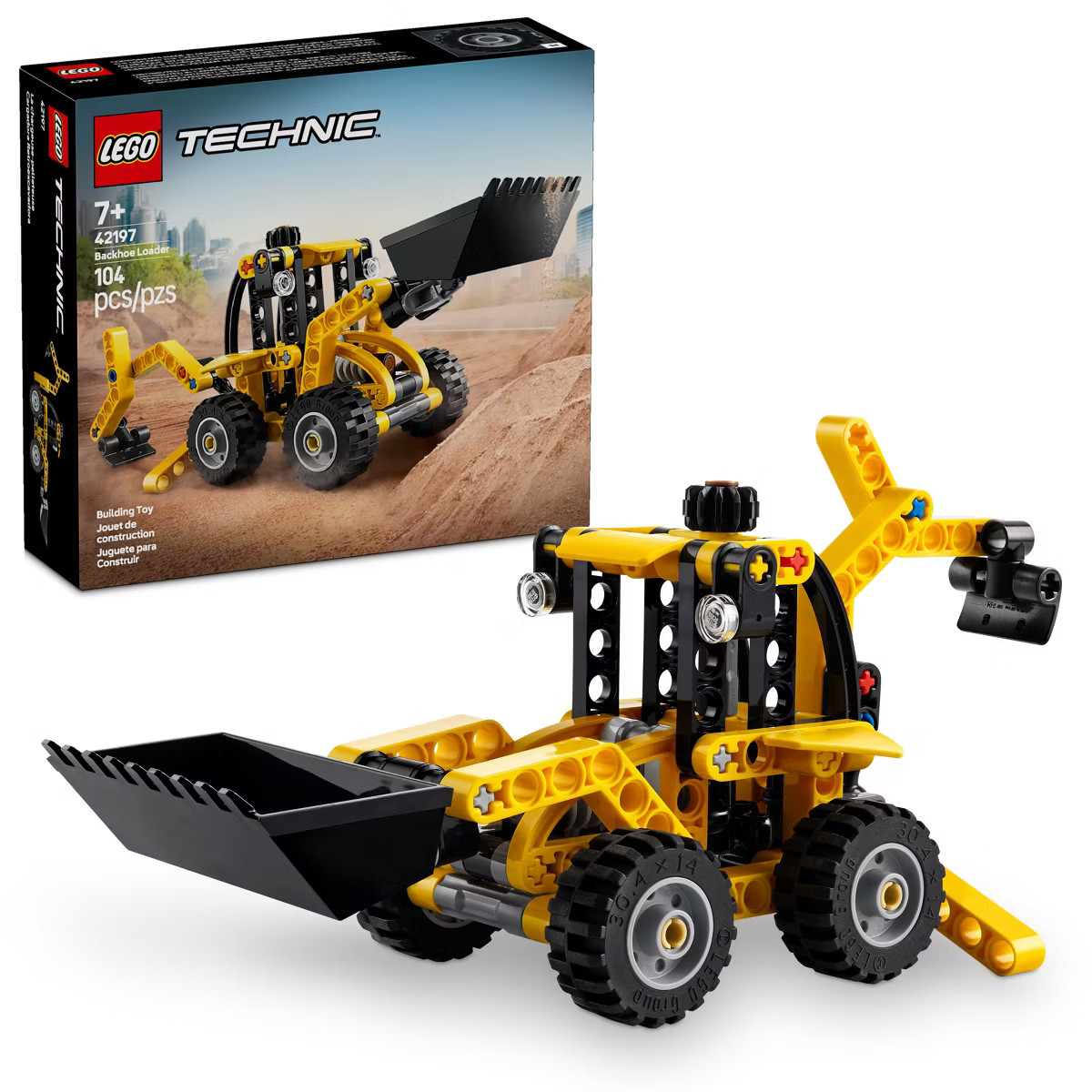 LEGO Technic Backhoe Loader Construction Toy with Back Digger, Scoop & Outriggers 42197 | Target