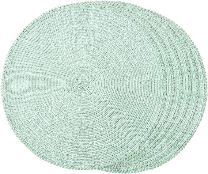 FunWheat Round Braided Placemats Set of 6 Place mats for Dining Tables Woven Heat Resistant Cute ... | Amazon (US)