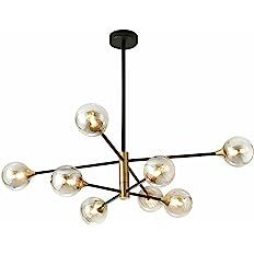 BOKT Black Gold Chandelier Pendant Light Mid Century Modern Sputnik Chandelier Light Fixture Glob... | Amazon (US)